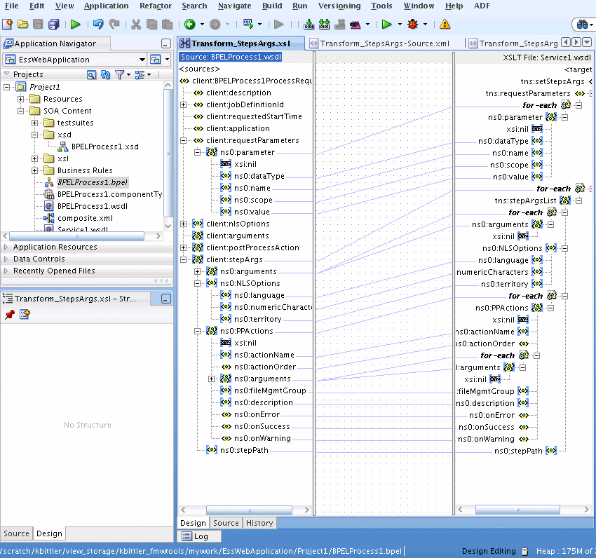 Using the transformation for the set step args operation