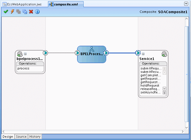 Adding a reference to the ESS web service in composite.xml