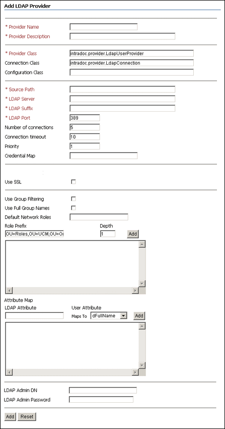 Surrrounding text describes Add LDAP Provider screen