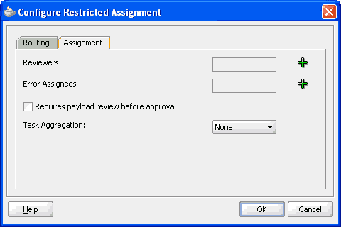 Configure Restricted Assignment Dialog