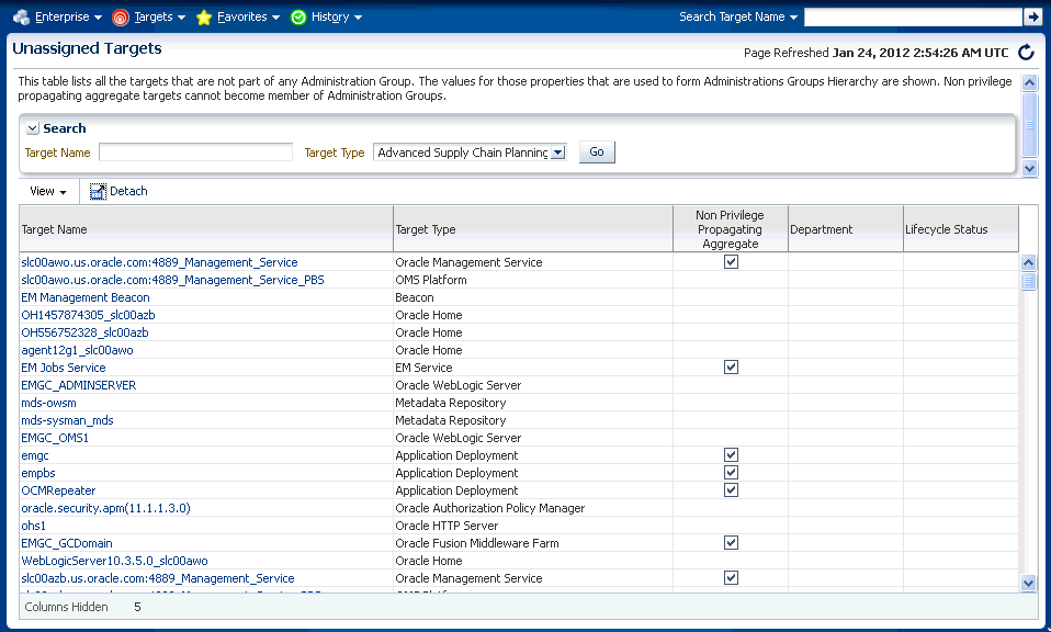 unassigned targets report