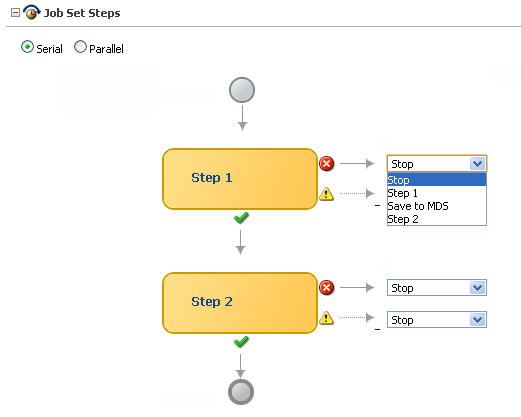 Configure actions for error and warning states.