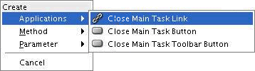 Selecting a close option from the Applications Context menu
