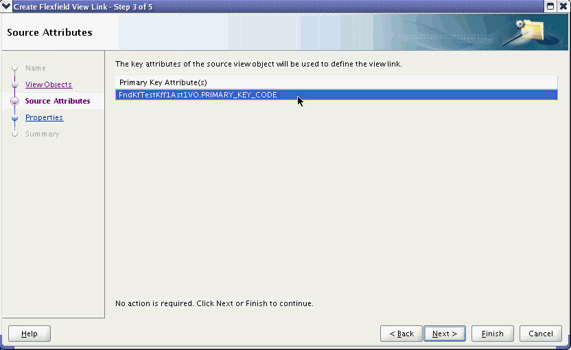 Wizard - Source Attributes page for key flexfields