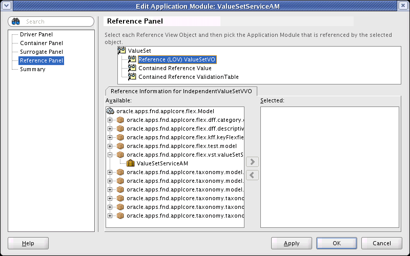 Seed Data configuration Reference Panel