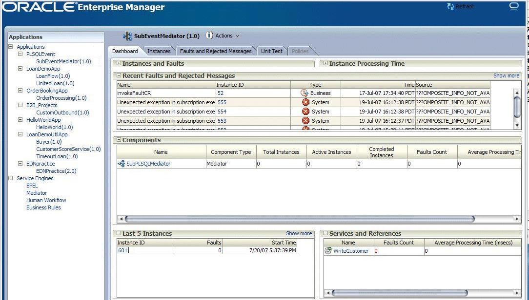 Finding the latest PLSQL event composite instance.