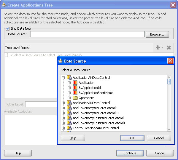 Create Applications Tree Data Source