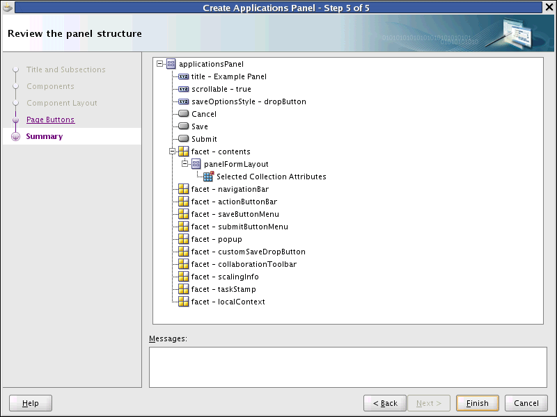 Review the Panel Structure Dialog.