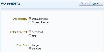 Setting the Accessibility User Preference Option