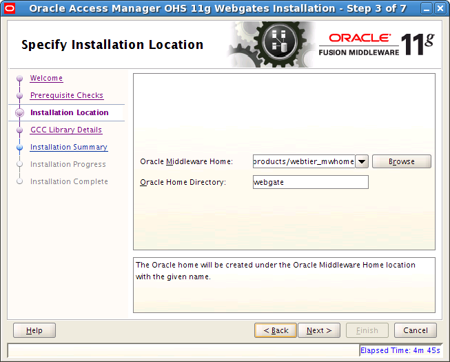 Installation Location Window