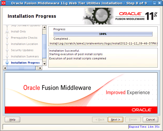 Installation Progress Window