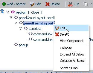 Editing the panelFormLayout node