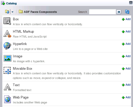 ADF Faces Components Catalog