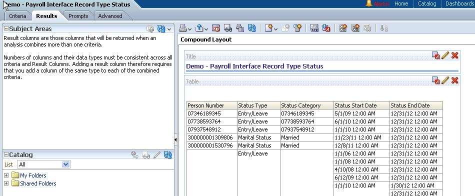 This screen shot shows an example of the results of a multiple-result-set query.
