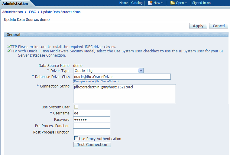 connection string oracle