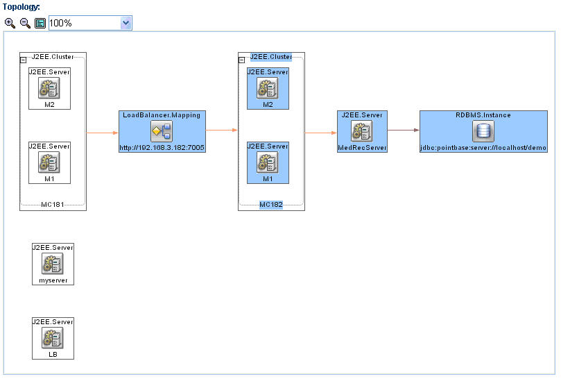 Application Dependency and Performance Topology View