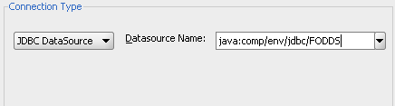 Data source connection type in Configuration editor