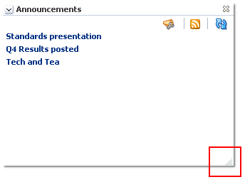 Resize handle on a task flow