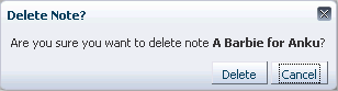 Delete Note dialog