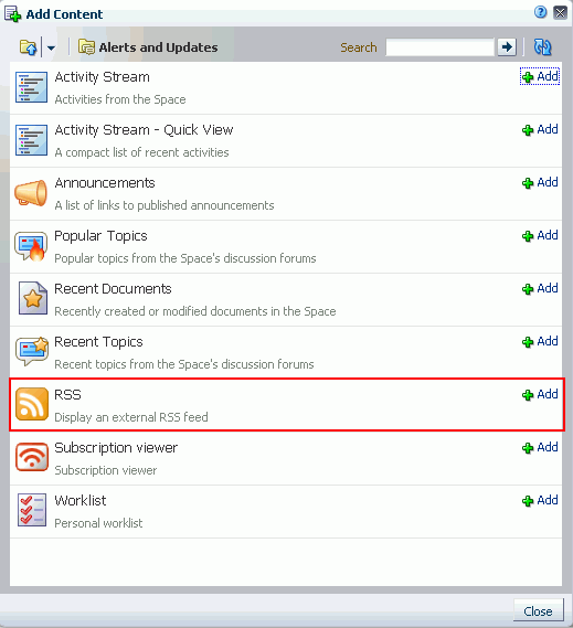 RSS service Task Flow in Resource Catalog