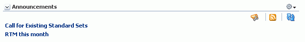 RSS icon in an Announcements Task Flow