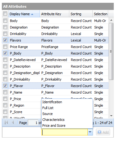 Adding attributes to an attribute group
