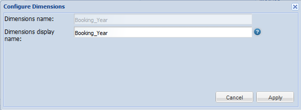 Cross Tab - Configure Dimension dialog