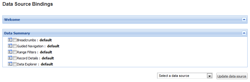 Data Source Bindings component