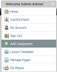 Dock with Add Component highlighted