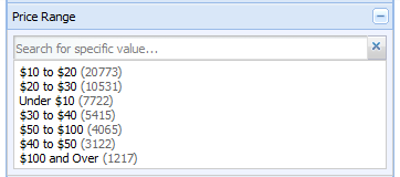 Guided Navigation - simple attribute value list