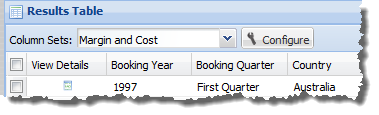Results Table - end user Configure button