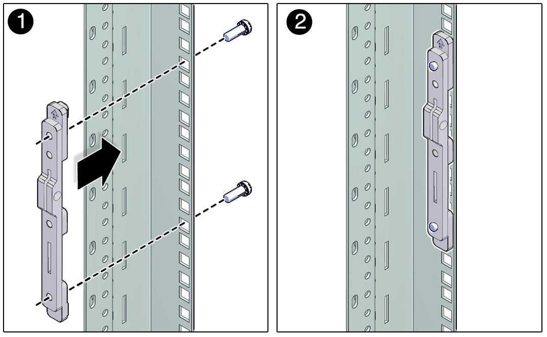 image:Illustration showing how to install the rear adaptor brackets.