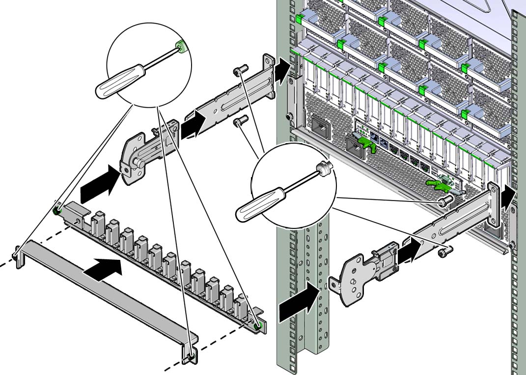 image:Illustration showing how to install the CMA brackets.