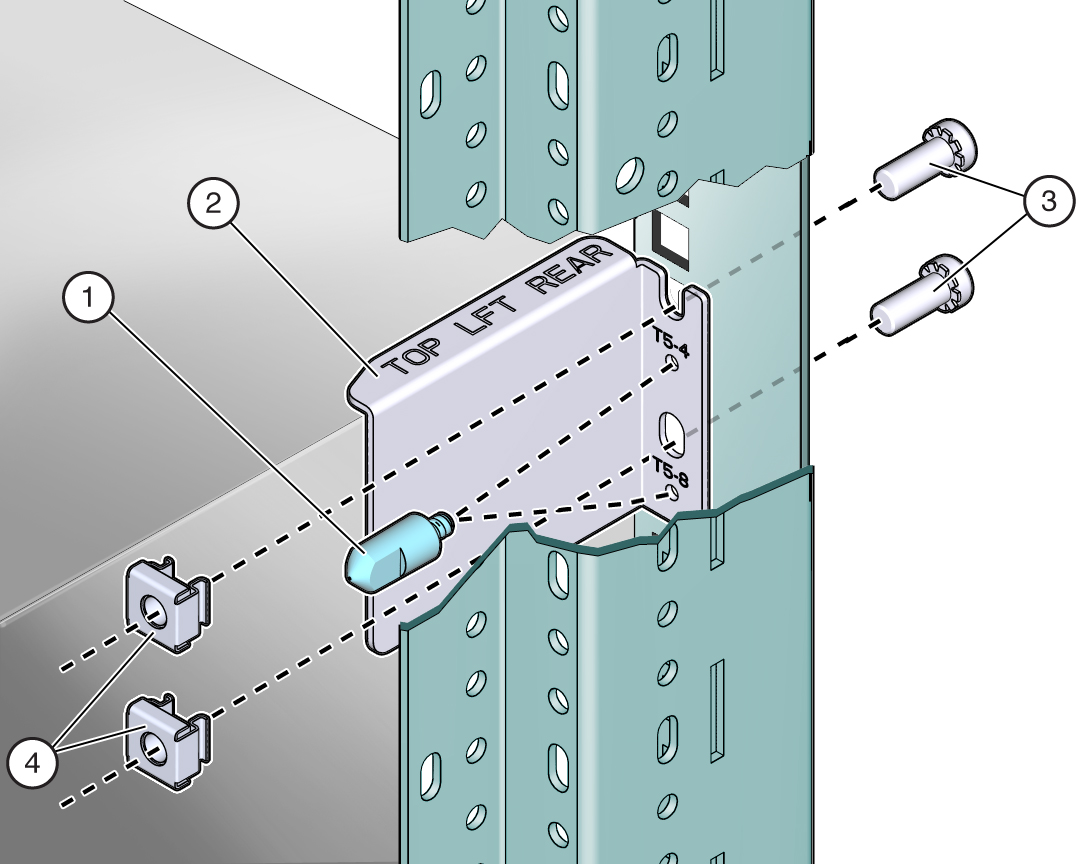 image:Illustration showing how to install the top rear shipping braces.