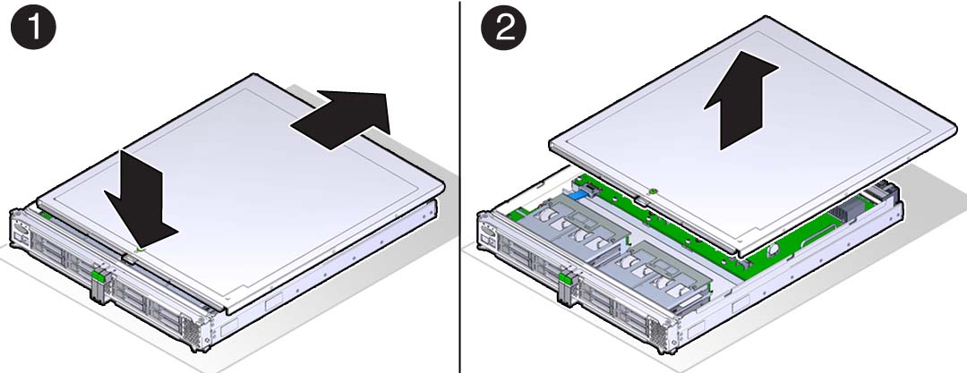 image:Graphic showing how to remove the main module cover.