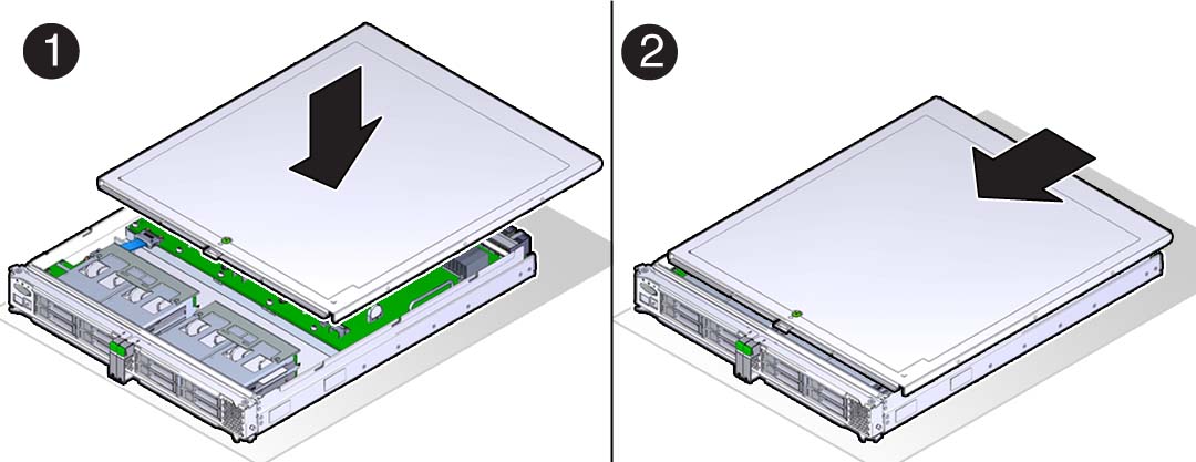 image:Graphic showing how to install the main module cover.