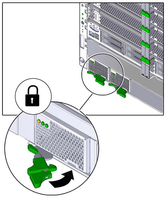 image:Graphic showing how to lock the power supply.