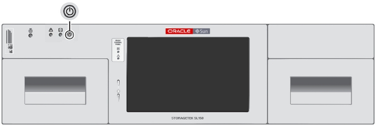 Front of Base module showing power button