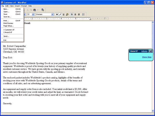 Screen image of this step
