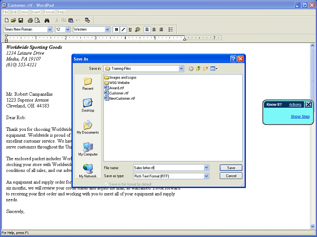 Screen image of this step