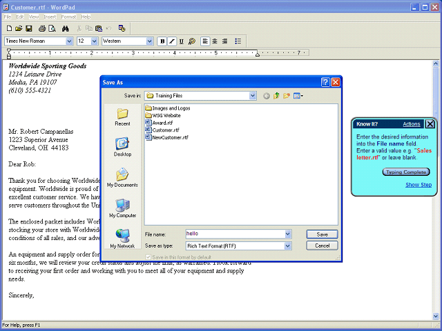 Screen image of this step