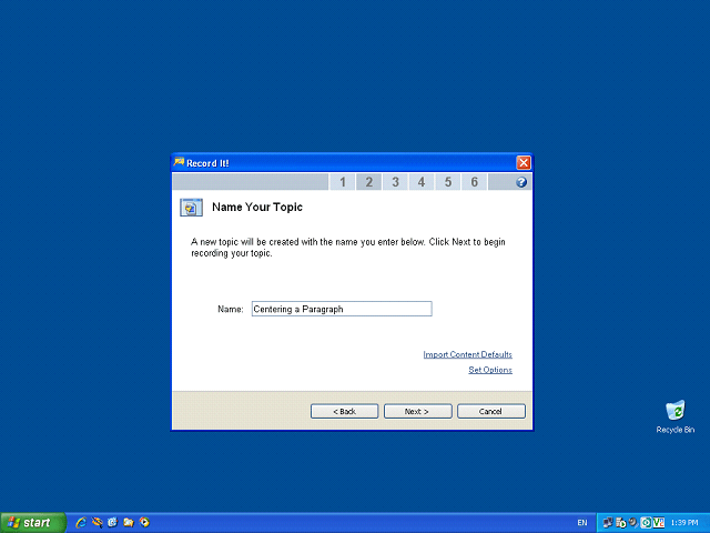 Screen image of this step