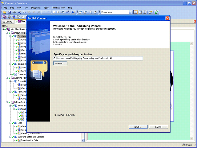 Screen image of this step