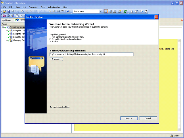 Screen image of this step
