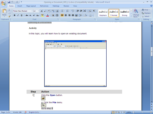 Screen image of this step