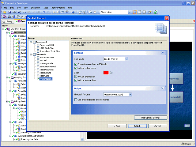 Screen image of this step
