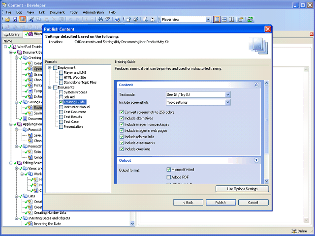 Screen image of this step