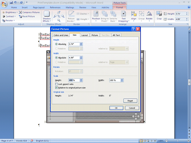 Screen image of this step