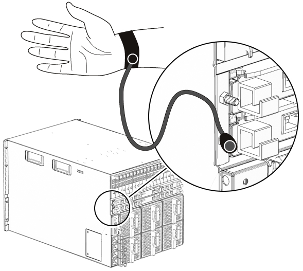 image:Figure showing the modular system ground connector.