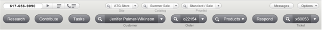The GCA provides top level navigation using buttons and drop-down menus.